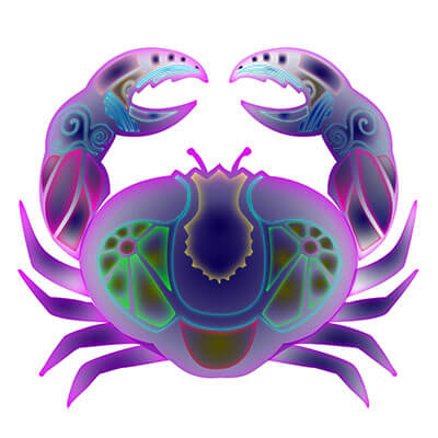 这个巨蟹座星座符号图片，小螃蟹高高举起的钳子就象在自我保护
