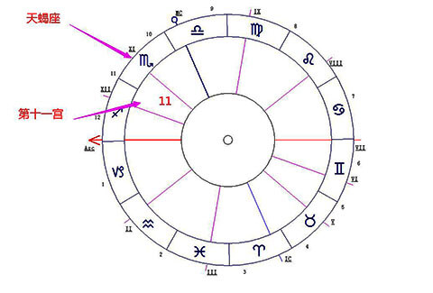 天蝎座落在第十一宫-十大行星落11宫解读